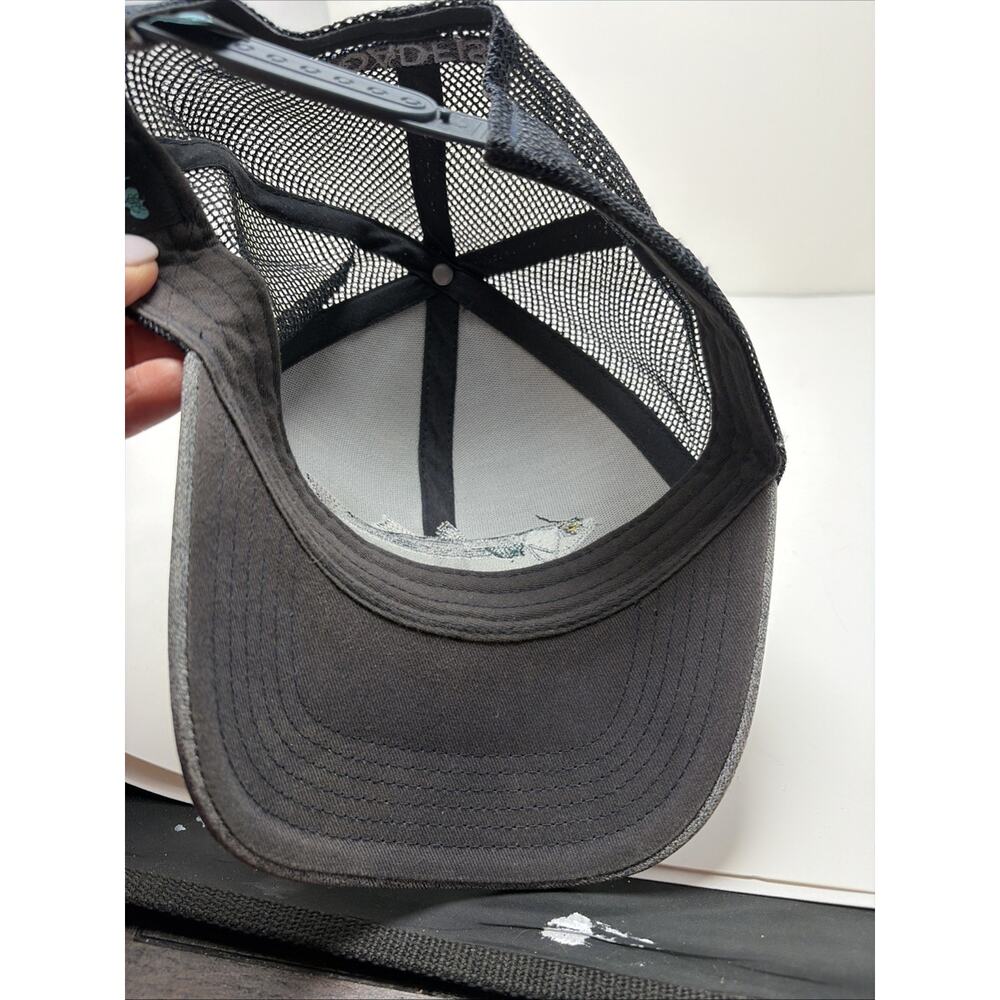 Toadfish Outfitters Gray Black Logo The Mullet Mesh Hat Adjustable Snapback - Picture 8 of 8